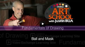 Drawing lesson ball and mask